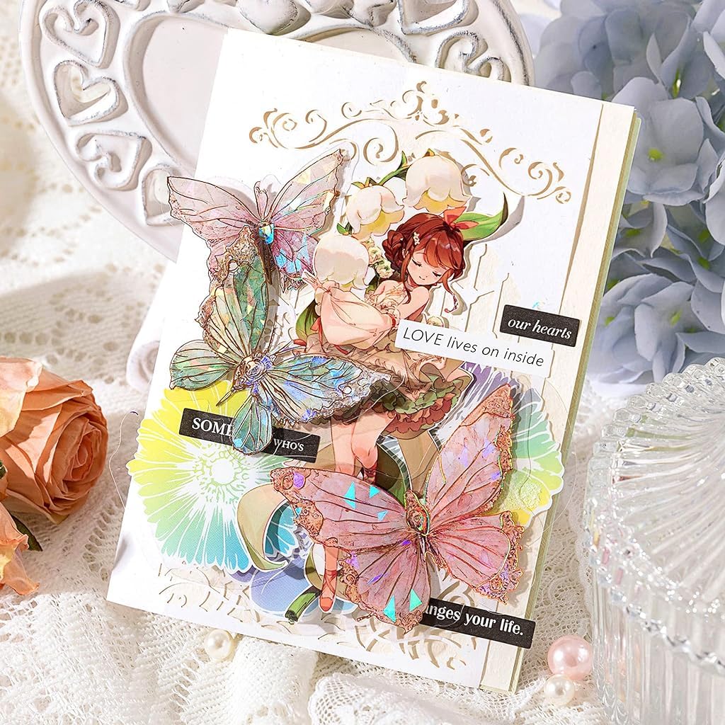 HASTHIP® Butterfly Stickers Set (80pcs) & 6 Rolls Floral Washi Tape Combo – Holographic Waterproof Scrapbooking, Journaling, Planner, DIY Art, Craft, Transparent Resin & PET Decorative Tapes HASTHIP® Butterfly Stickers Set (80pcs) & 6 Rolls Floral Washi Tape Combo – Holographic Waterproof Scrapbooking, Journaling, Planner, DIY Art, Craft, Transparent Resin & PET Decorative Tapes